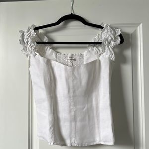 Reformation “Alcove Linen Top” in White (Size 6)